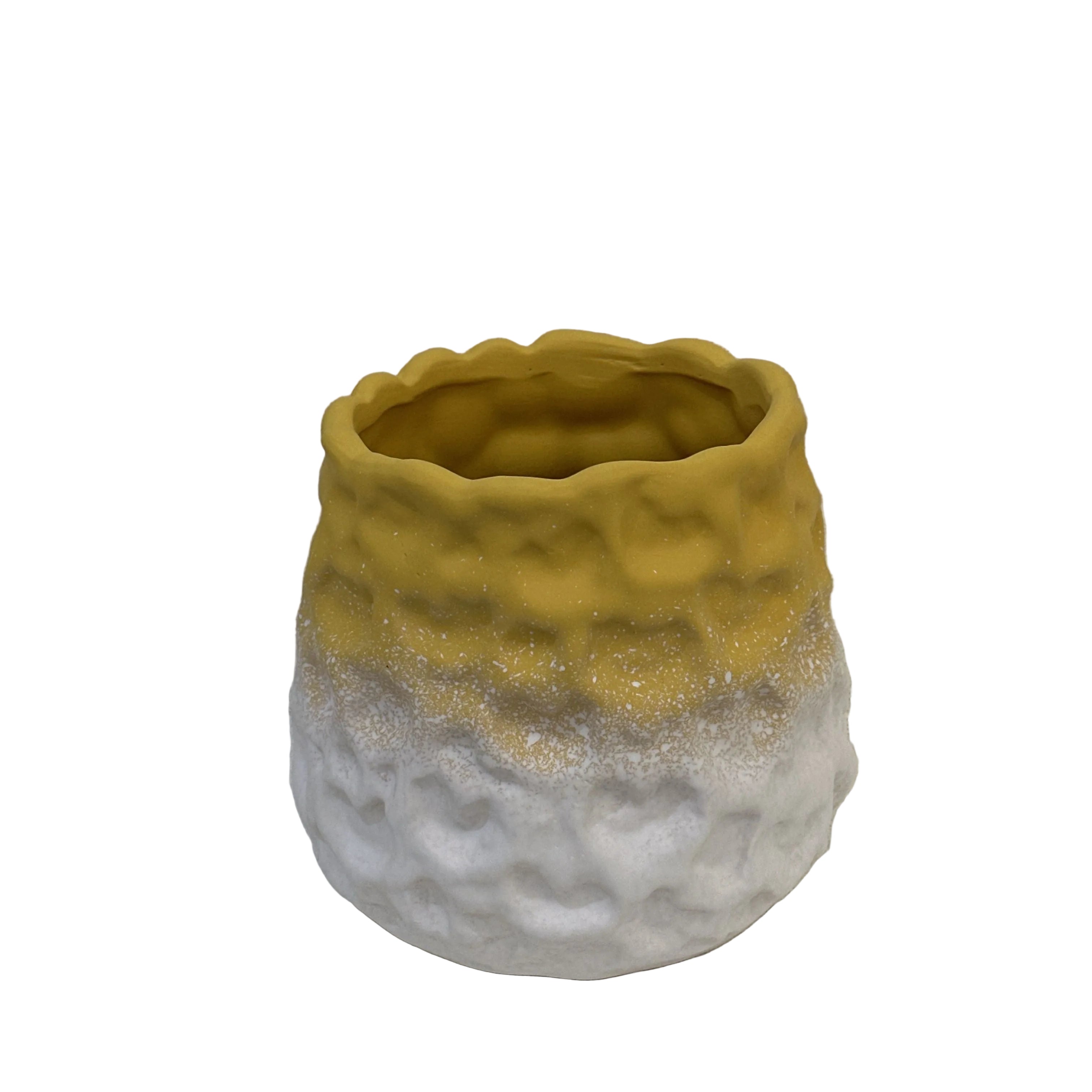 DIY Gradient Color Ceramic Planter | Unglazed Terracotta Breathable Pot with Drainage Hole &amp; Tray – Creative Home Planter for Succulents/Greenery (Multiple Colors)