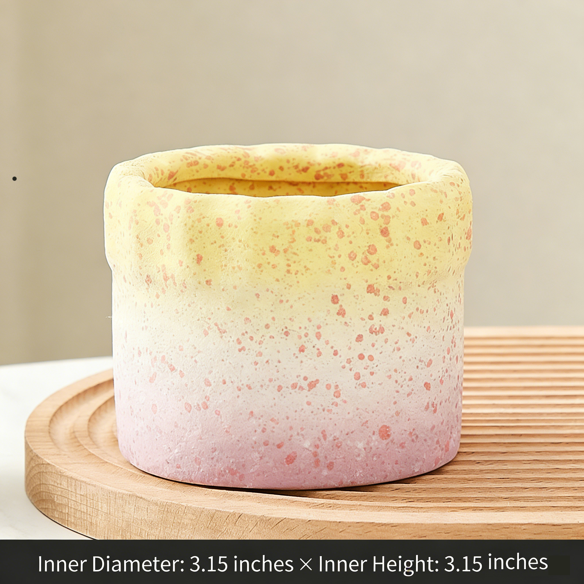 Creative Cake-Shaped Maifan Stone Terracotta Succulent Planter | Macaron Gradient Textured Breathable Drainage Hole Desk Planter for Small Greenery 