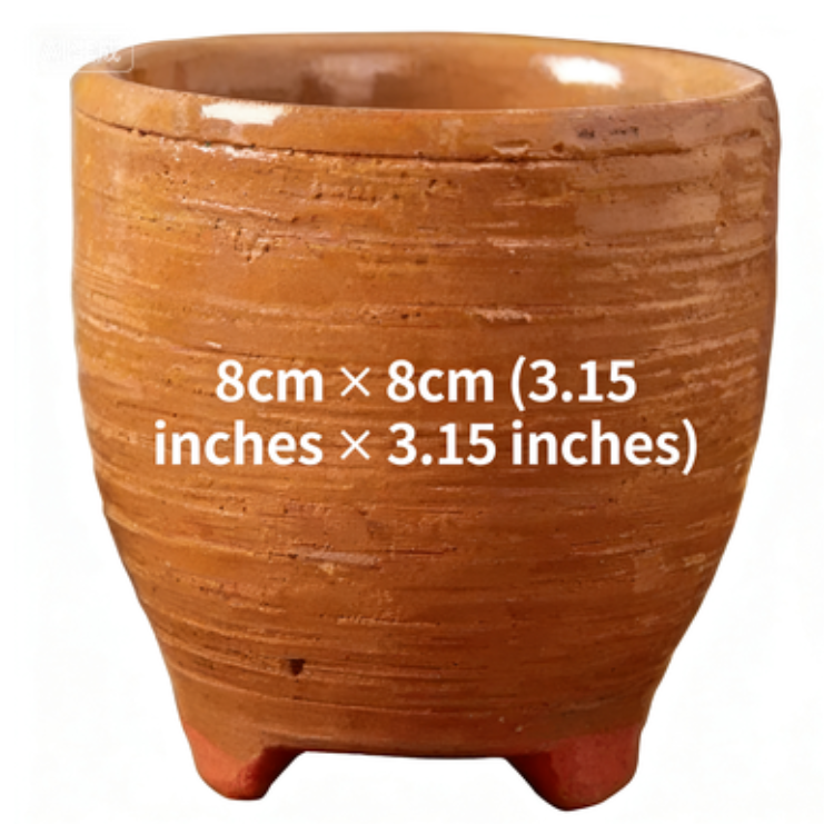 Vintage Texture Ceramic Succulent Pot Set - Creative Ins-Style Desktop Small Planter Set for Greenery 