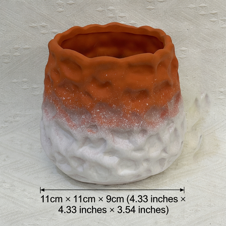 DIY Gradient Color Ceramic Planter | Unglazed Terracotta Breathable Pot with Drainage Hole &amp; Tray – Creative Home Planter for Succulents/Greenery (Multiple Colors)