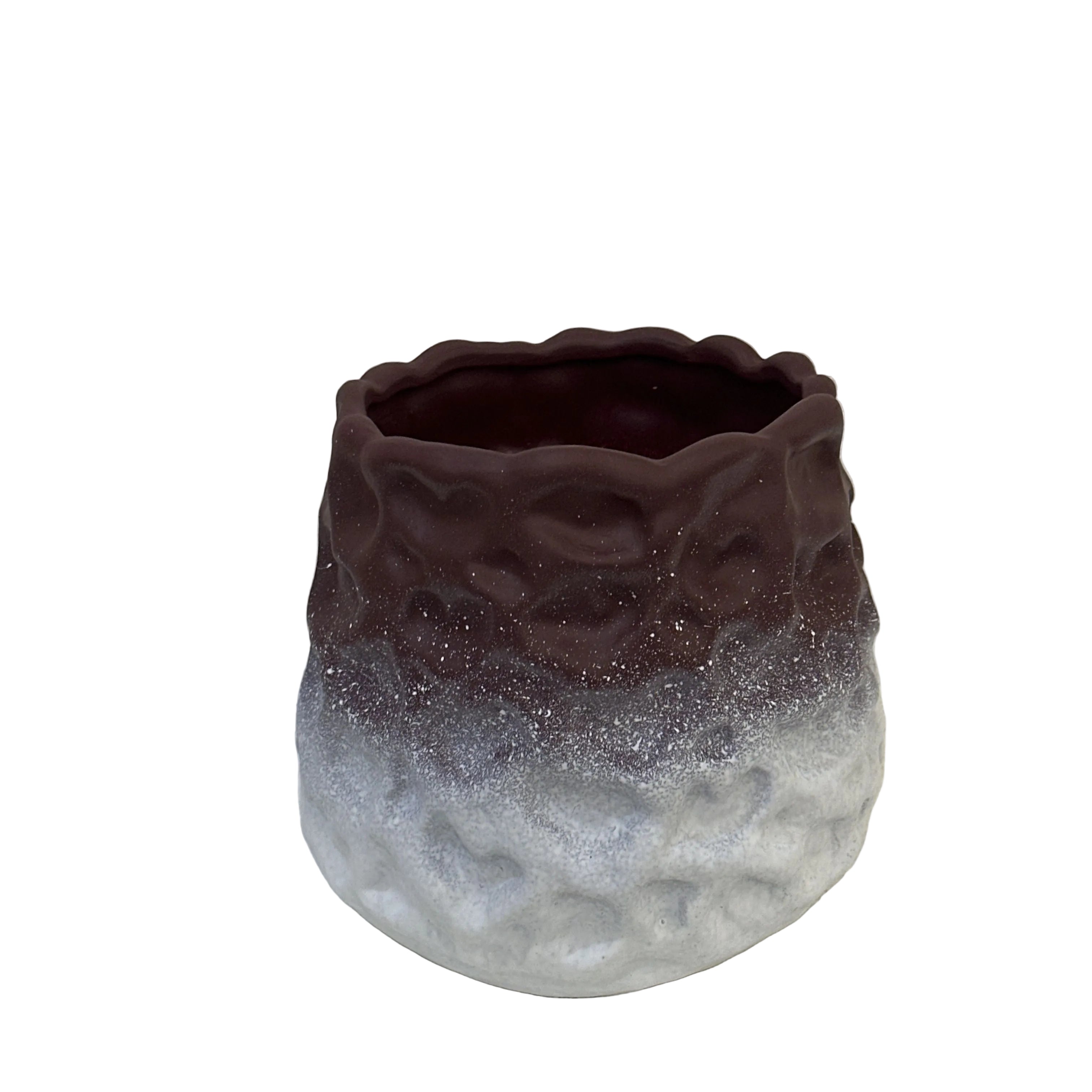 DIY Gradient Color Ceramic Planter | Unglazed Terracotta Breathable Pot with Drainage Hole &amp; Tray – Creative Home Planter for Succulents/Greenery (Multiple Colors)