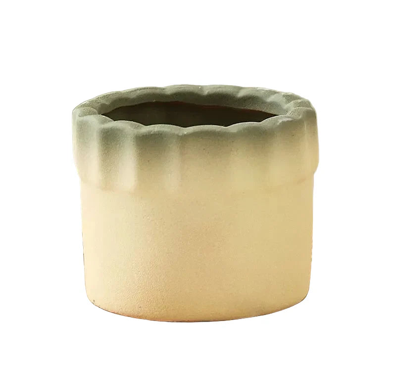 Creative Cake-Shaped Maifan Stone Terracotta Succulent Planter | Macaron Gradient Textured Breathable Drainage Hole Desk Planter for Small Greenery 